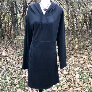 Hoodie Black Jersey Dress